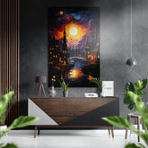 Moon Light Brushed Aluminum Dibond Wall Art.